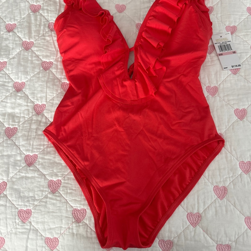 Michael Kors orange swimsuit